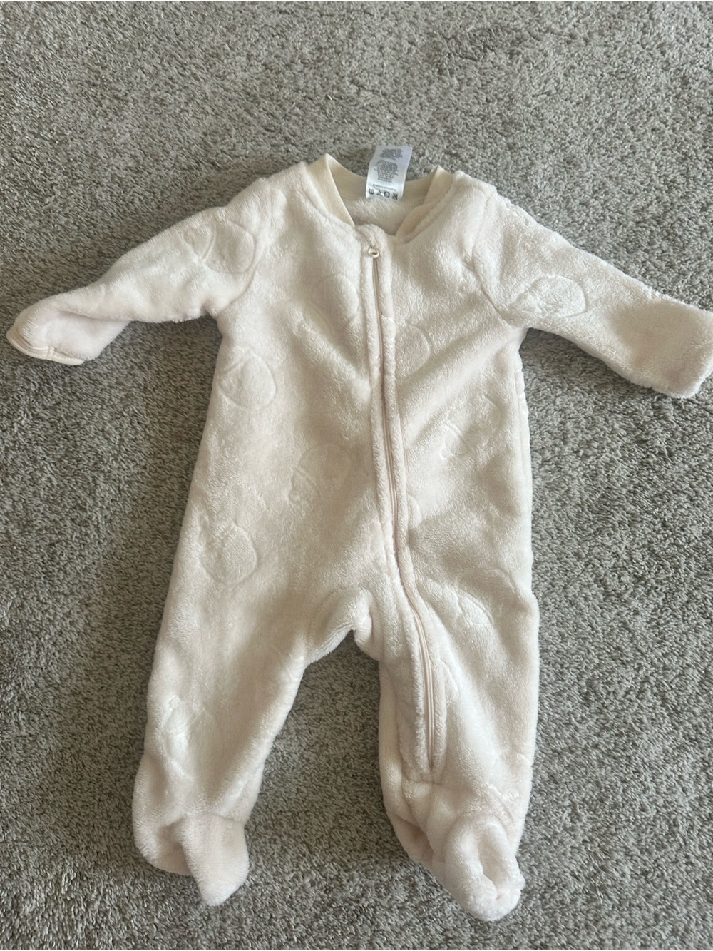 Disney Baby Pooh Cream Plush Footed One-Piece for Kids